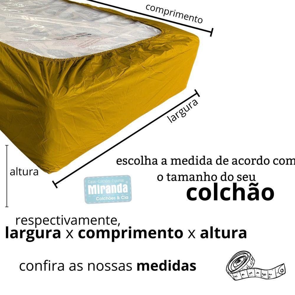 Capa Protetora Impermeável Hospitalar P/ Colchão Lençol Elástico Solteiro 88x188x20cm - Amarela - 6