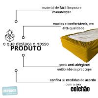 Capa Protetora Impermeável Hospitalar P/ Colchão Lençol Elástico Solteiro 88x188x20cm - Amarela - 7
