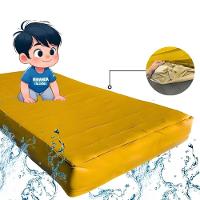 Capa Protetora Impermeável Hospitalar P/ Colchão Lençol Elástico Solteiro 88x188x20cm - Amarela - 9