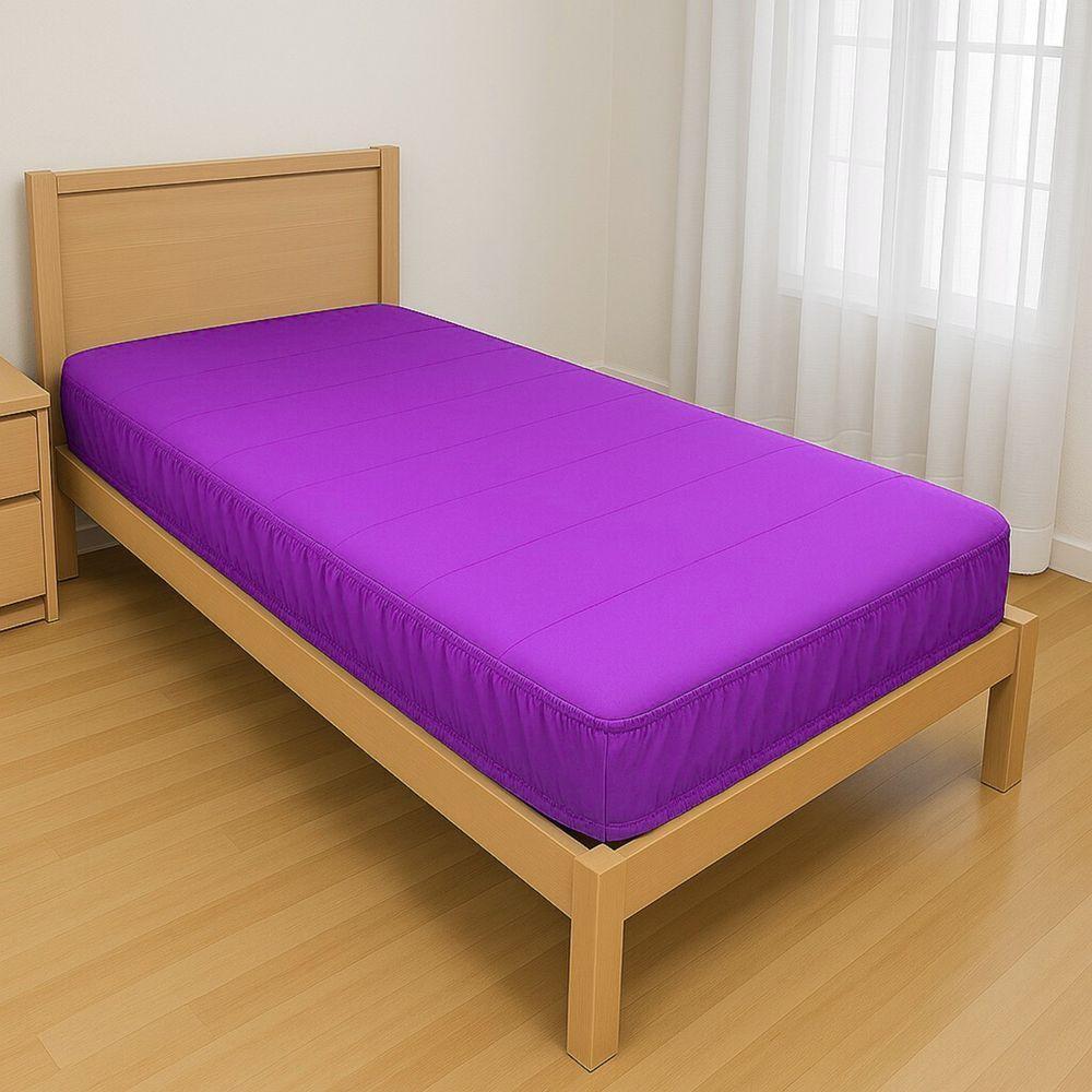 Capa Protetora Impermeável Colchão Lençol Elástico Solteiro 88x188x20cm - Lilás - 1