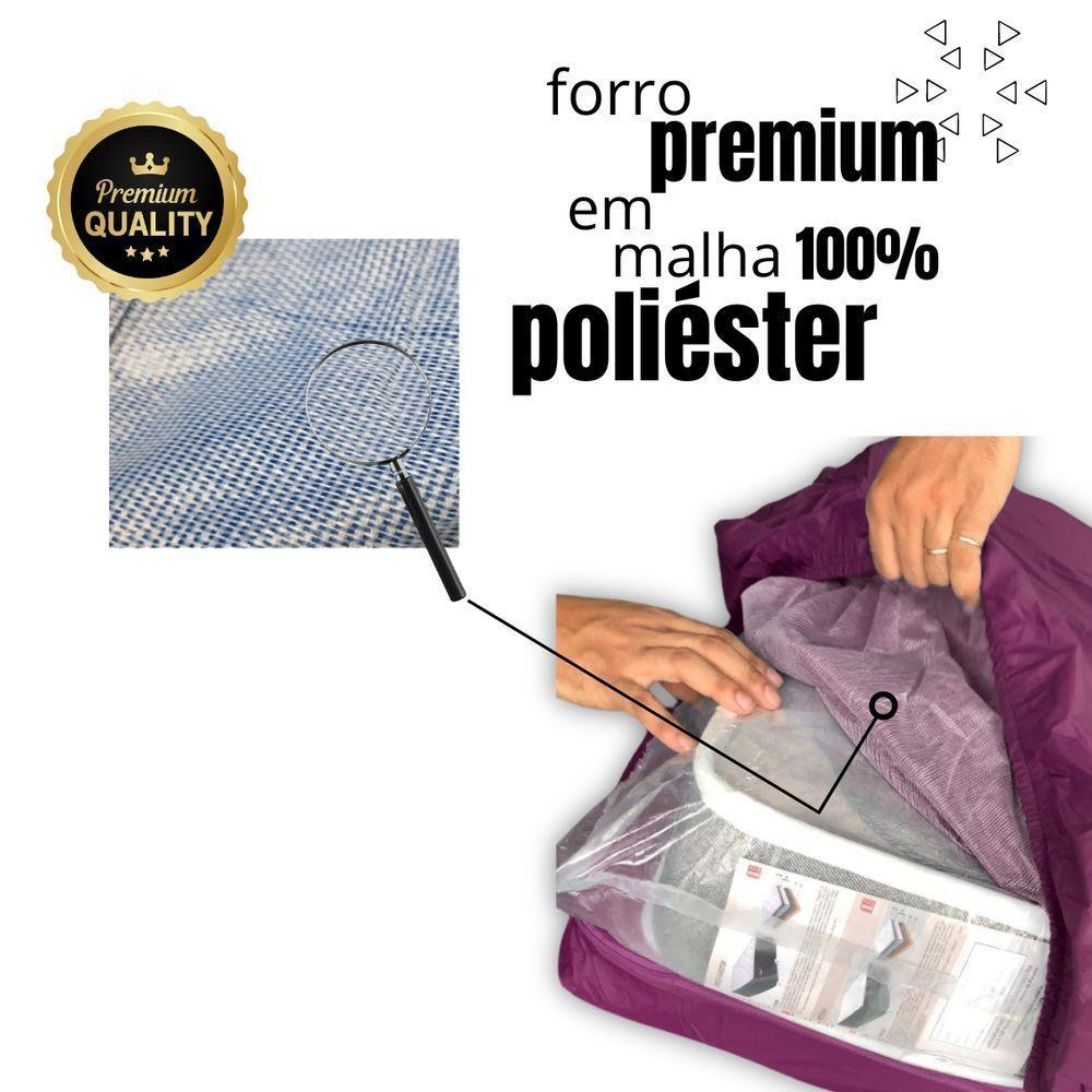 Capa Protetora Impermeável Colchão Lençol Elástico Solteiro 88x188x20cm - Lilás - 6