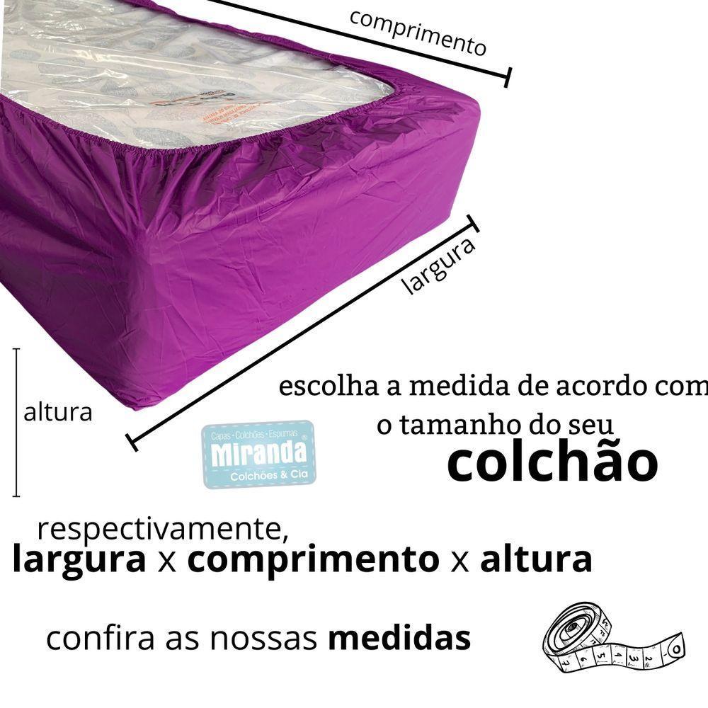 Capa Protetora Impermeável Colchão Lençol Elástico Solteiro 88x188x20cm - Lilás - 7