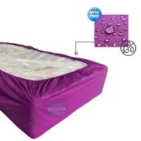 Capa Protetora Impermeável Colchão Lençol Elástico Solteiro 88x188x20cm - Lilás