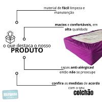 Capa Protetora Impermeável Colchão Lençol Elástico Solteiro 88x188x20cm - Lilás - 5