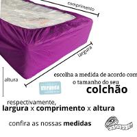 Capa Protetora Impermeável Colchão Lençol Elástico Solteiro 88x188x20cm - Lilás - 7