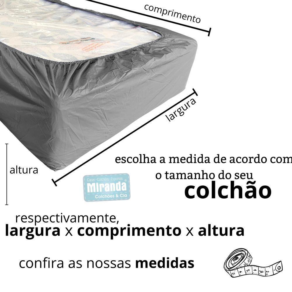 Capa Protetora Impermeável Colchão Lençol Elástico Solteiro 88x188x20cm - Cinza - 4