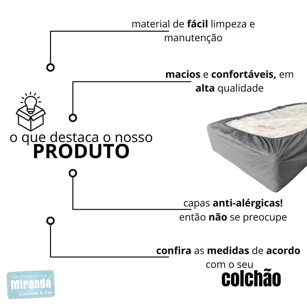 Capa Protetora Impermeável Colchão Lençol Elástico Solteiro 88x188x20cm - Cinza - 7