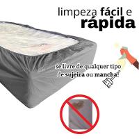 Capa Protetora Impermeável Colchão Lençol Elástico Solteiro 88x188x20cm - Cinza - 6