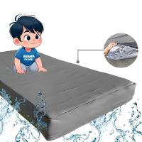 Capa Protetora Impermeável Colchão Lençol Elástico Solteiro 88x188x20cm - Cinza - 9