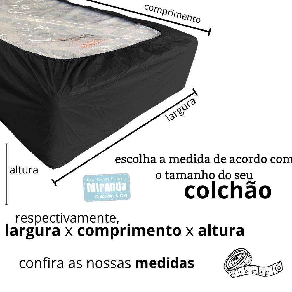 Capa Protetora Impermeável Colchão Lençol Elástico Solteiro 88x188x20cm - Preta - 4