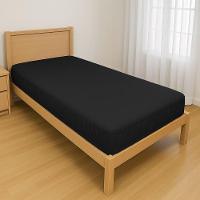 Capa Protetora Impermeável Colchão Lençol Elástico Solteiro 88x188x20cm - Preta - 1