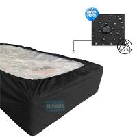 Capa Protetora Impermeável Colchão Lençol Elástico Solteiro 88x188x20cm - Preta - 2