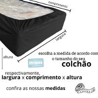 Capa Protetora Impermeável Colchão Lençol Elástico Solteiro 88x188x20cm - Preta