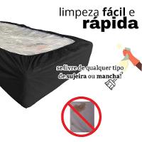 Capa Protetora Impermeável Colchão Lençol Elástico Solteiro 88x188x20cm - Preta - 6