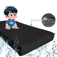 Capa Protetora Impermeável Colchão Lençol Elástico Solteiro 88x188x20cm - Preta - 9