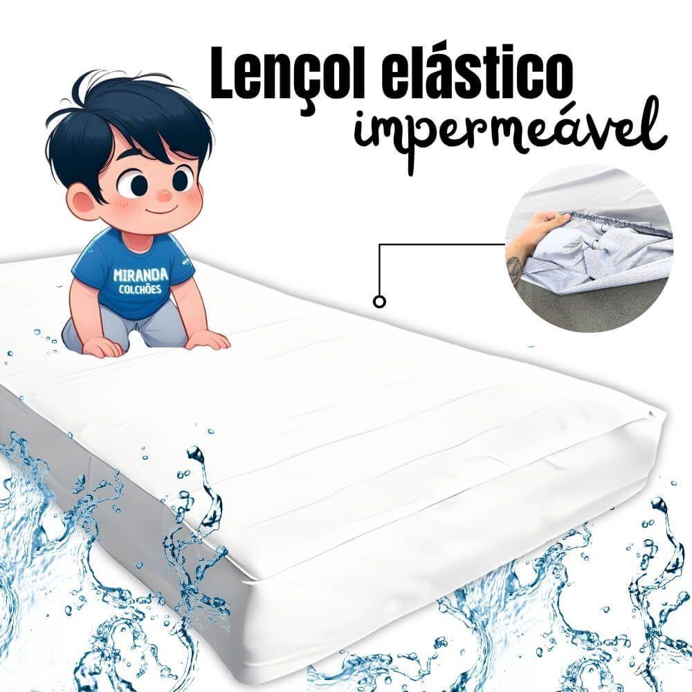 Capa Protetora Impermeável Colchão Lençol Elástico Solteiro 88x188x20cm - Branca - 2