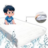 Capa Protetora Impermeável Colchão Lençol Elástico Solteiro 88x188x20cm - Branca - 9