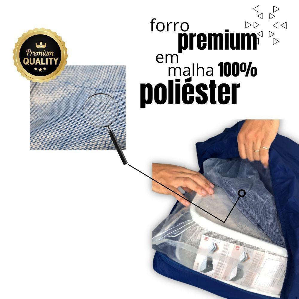 Capa Protetora Impermeável Colchão Lençol Elástico Solteiro 88x188x20cm - Azul Marinho - 9