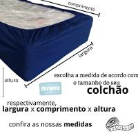 Capa Protetora Impermeável Colchão Lençol Elástico Solteiro 88x188x20cm - Azul Marinho - 8