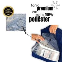 Capa Protetora Impermeável Colchão Lençol Elástico Solteiro 88x188x20cm - Azul Marinho - 9