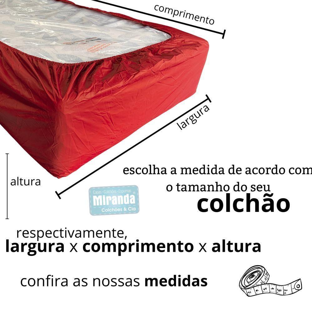 Capa Protetora Impermeável Hospitalar P/ Colchão Lençol Elástico Solteiro 88x188x20cm - Vermelha - 7