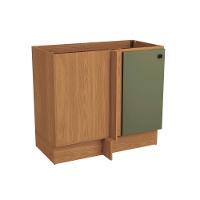 Balcão De Canto Reto Kappesberg Pixel 1 Porta Canela/verde Frevo 98cm - 1