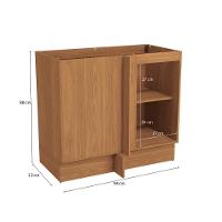 Balcão De Canto Reto Kappesberg Pixel 1 Porta Canela/verde Frevo 98cm - 5