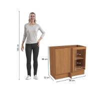 Balcão De Canto Reto Kappesberg Pixel 1 Porta Canela/verde Frevo 98cm - 7