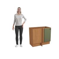 Balcão De Canto Reto Kappesberg Pixel 1 Porta Canela/verde Frevo 98cm - 8