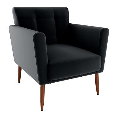 Poltrona Decorativa Pes Palito Cancun Veludo Inca E451 Milani Store Preto