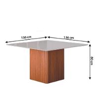 Conjunto Sala De Jantar Mesa Quadrada Montevideo 1,36m 6 Cadeiras Creta Dobuê Madeirado/mascavo - 3