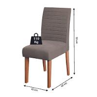 Conjunto Sala De Jantar Mesa Quadrada Montevideo 1,36m 6 Cadeiras Creta Dobuê Madeirado/mascavo