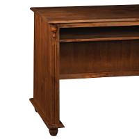 Escrivaninha De Madeira Com Porta Teclado E Pés Torneados - Castanho Envelhecido