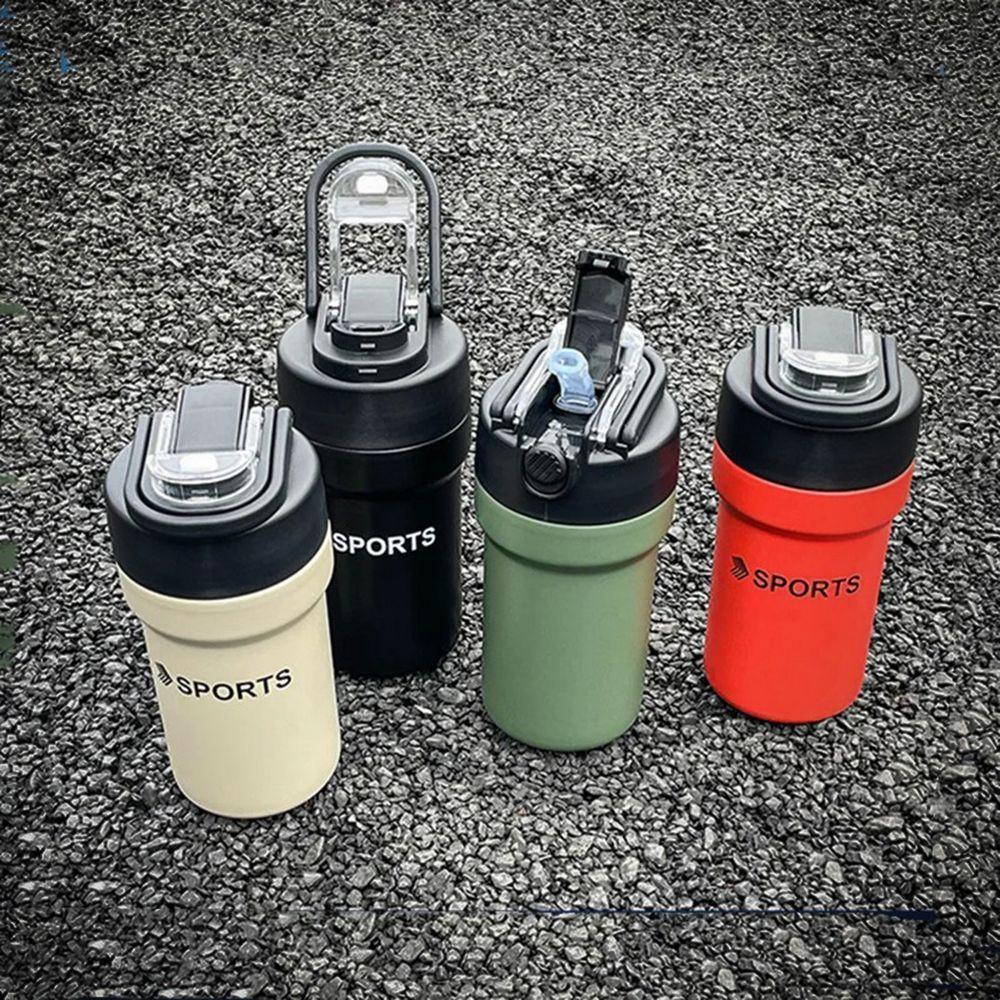 Garrafa Térmica Copo Inox 500ml Canudo Alça Verde - 3