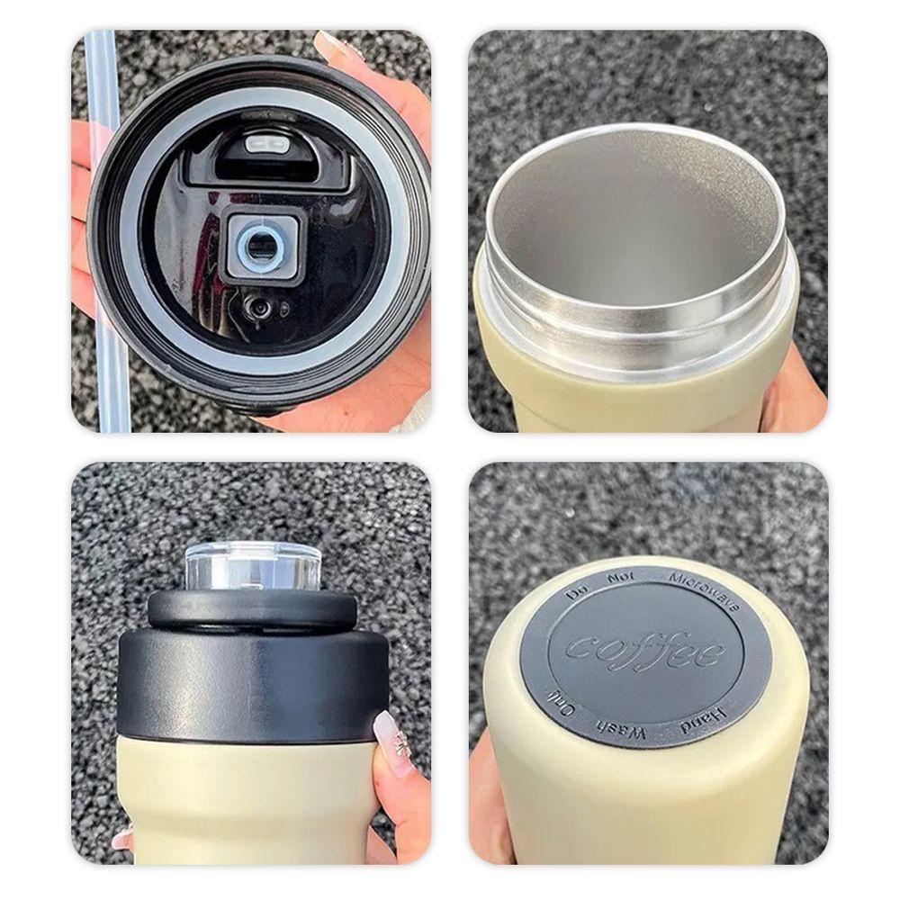 Garrafa Térmica Copo Inox 500ml Canudo Alça Verde - 10