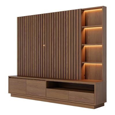 Estante Home Ripado TV 82 Polegadas 240 Cm Cancun Colibri Amendoa