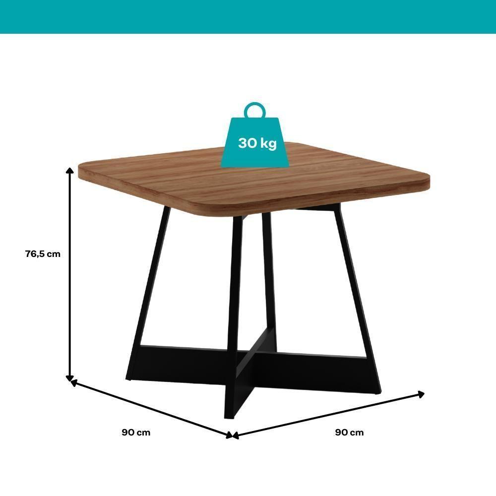 Conjunto Sala De Jantar 4 Cadeiras Charlotte Carraro Nogal Preto - 2