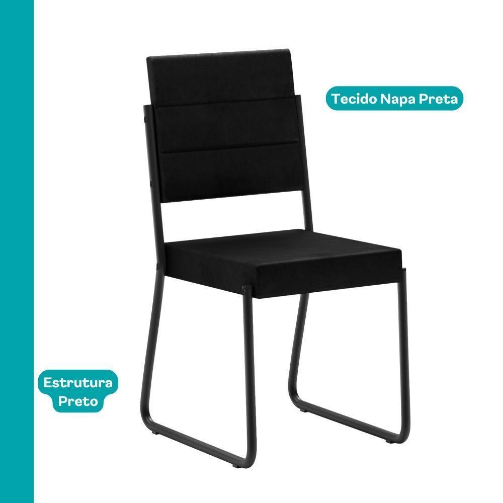 Conjunto Sala De Jantar 4 Cadeiras Charlotte Carraro Nogal Preto - 6