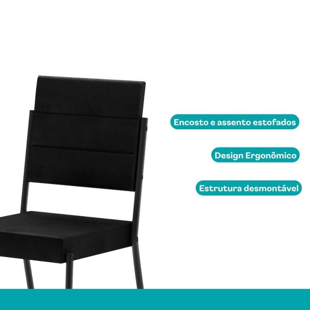 Conjunto Sala De Jantar 4 Cadeiras Charlotte Carraro Nogal Preto - 8