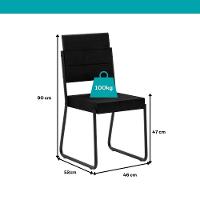 Conjunto Sala De Jantar 4 Cadeiras Charlotte Carraro Nogal Preto - 3