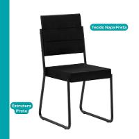 Conjunto Sala De Jantar 4 Cadeiras Charlotte Carraro Nogal Preto - 6