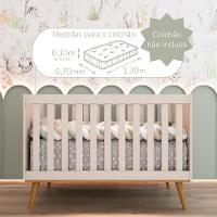 Quarto De Bebê Retrô Lígia Berço 3 Em 1 Guarda Roupa 3 Portas Cômoda Com Porta Off White Carolina Baby