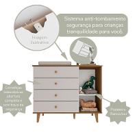 Quarto De Bebê Retrô Lígia Berço 3 Em 1 Guarda Roupa 3 Portas Cômoda Com Porta Off White Carolina Baby - 6