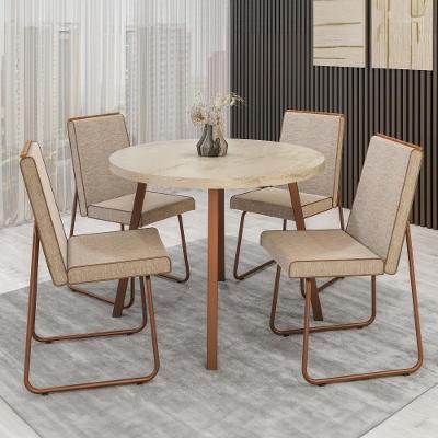 Conjunto Sala De Jantar 4 Cadeiras Piemonte Carraro Petra E Rosê