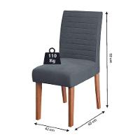 Conjunto Sala De Jantar Mesa Quadrada Montevideo 1,36m 6 Cadeiras Creta Dobuê Madeirado Grafite