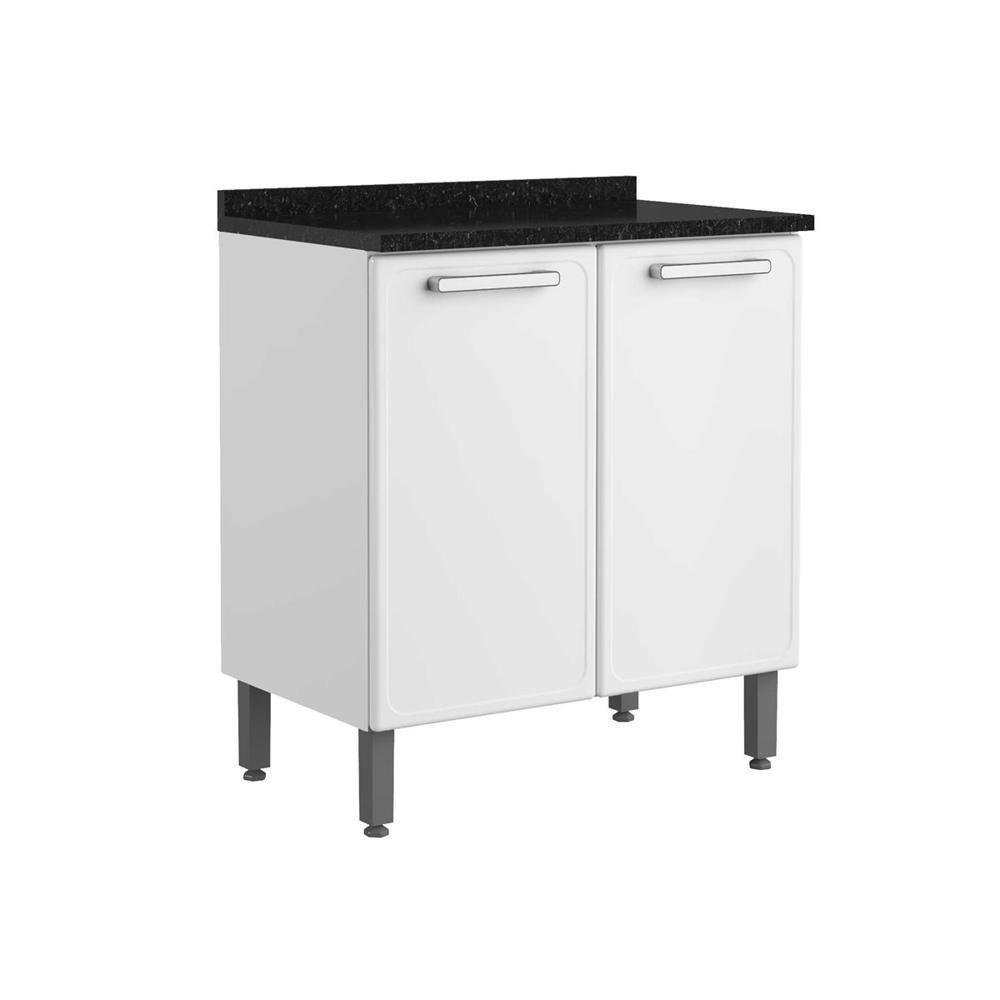 Balcão de Aço com Tampo 2 Portas Gourmet Bertolini Branco - 1