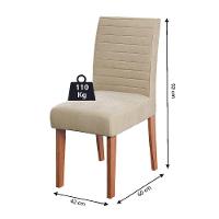 Conjunto Sala De Jantar Mesa Quadrada Montevideo 1,36m 6 Cadeiras Creta Dobuê Madeirado Bege