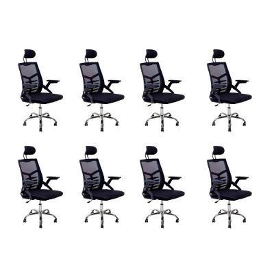 Kit 8 Cadeiras Escritório Executiva Diretor Relax Ergonômica Com Apoio De Cabeça