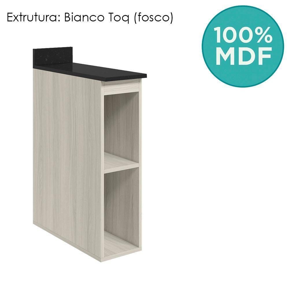Balcao Nicho Com Tampo 20 Cm Mdf Kali 12216 Nicioli Bianco Toq - 2