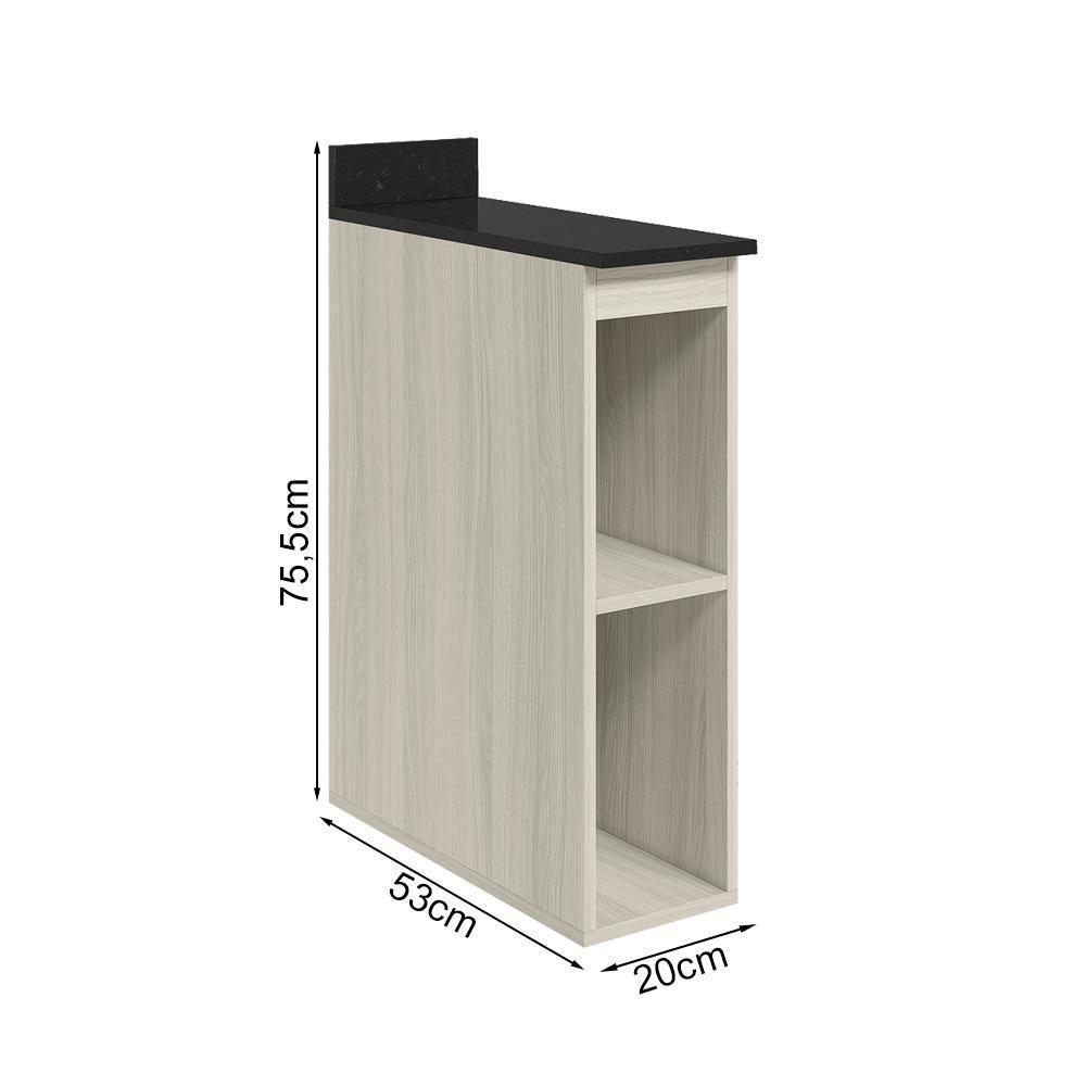 Balcao Nicho Com Tampo 20 Cm Mdf Kali 12216 Nicioli Bianco Toq - 5